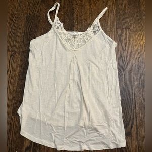 White tank top with lace trim
